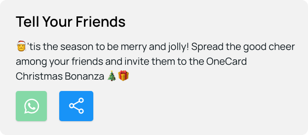 OneCard Christmas Bonanza